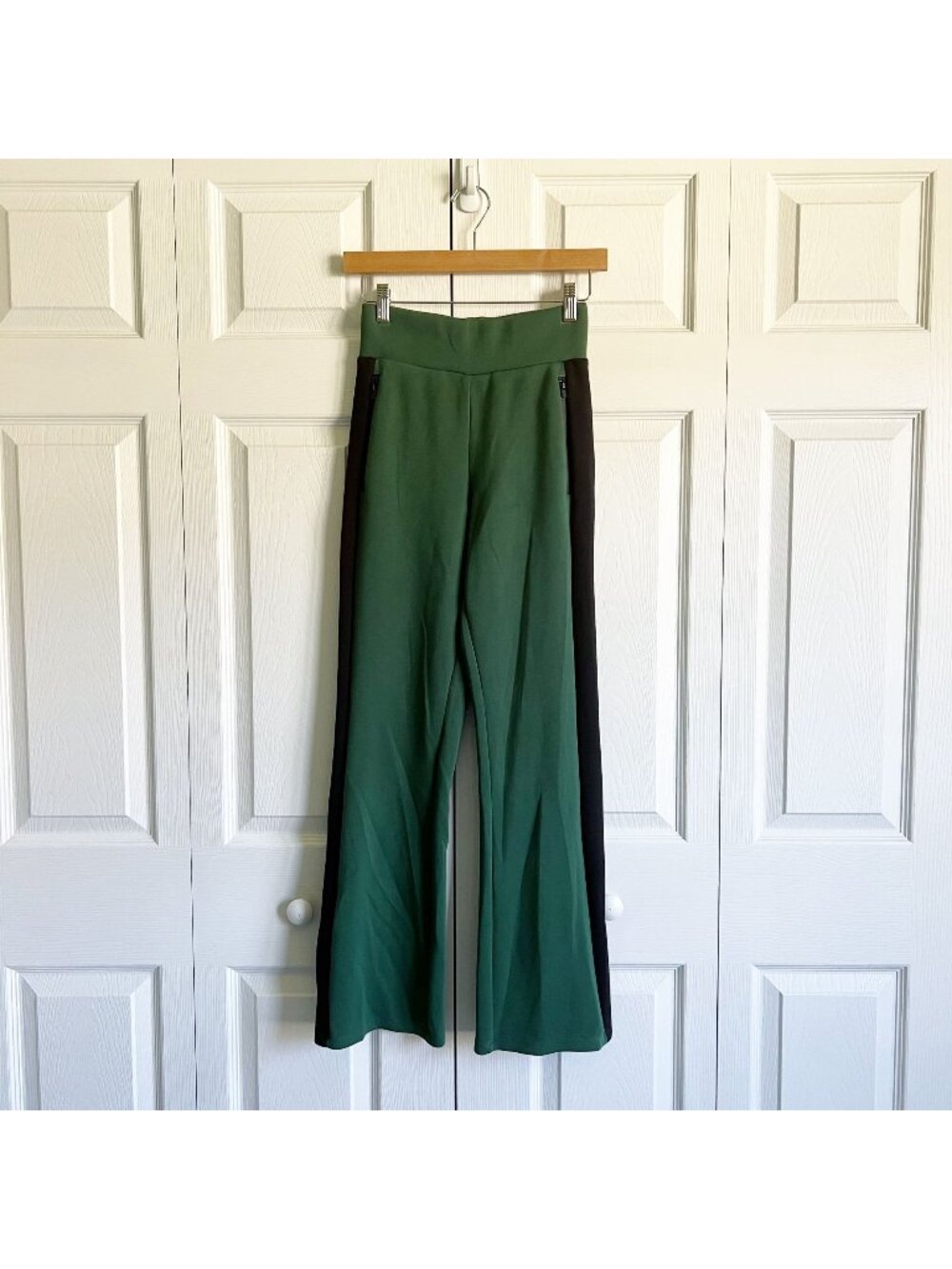 MICHI Carve Green Black Wide Leg Pull On Sweatpants Women's Size X-Small XS